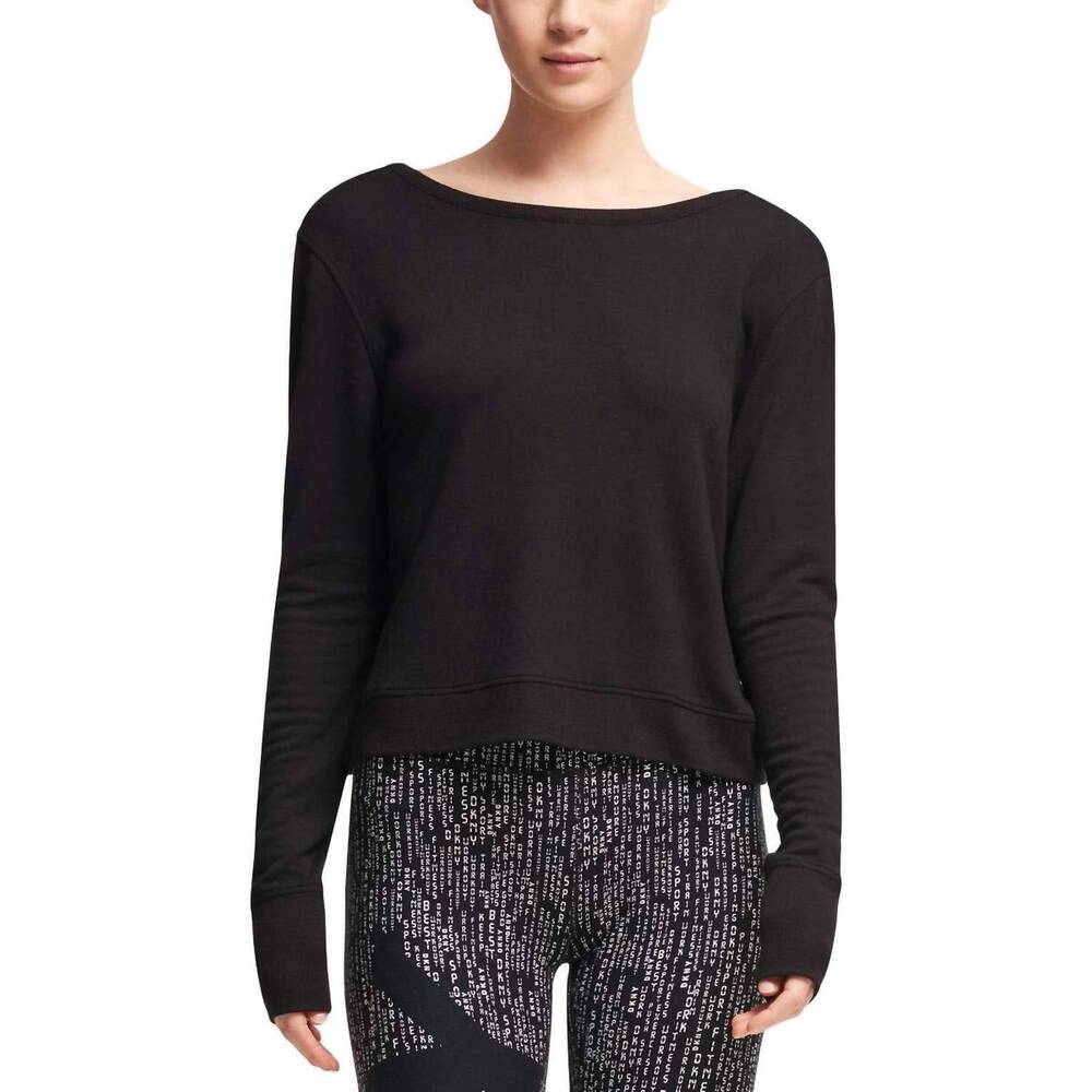 NEW DKNY sport v back fitness sweatshirt in black